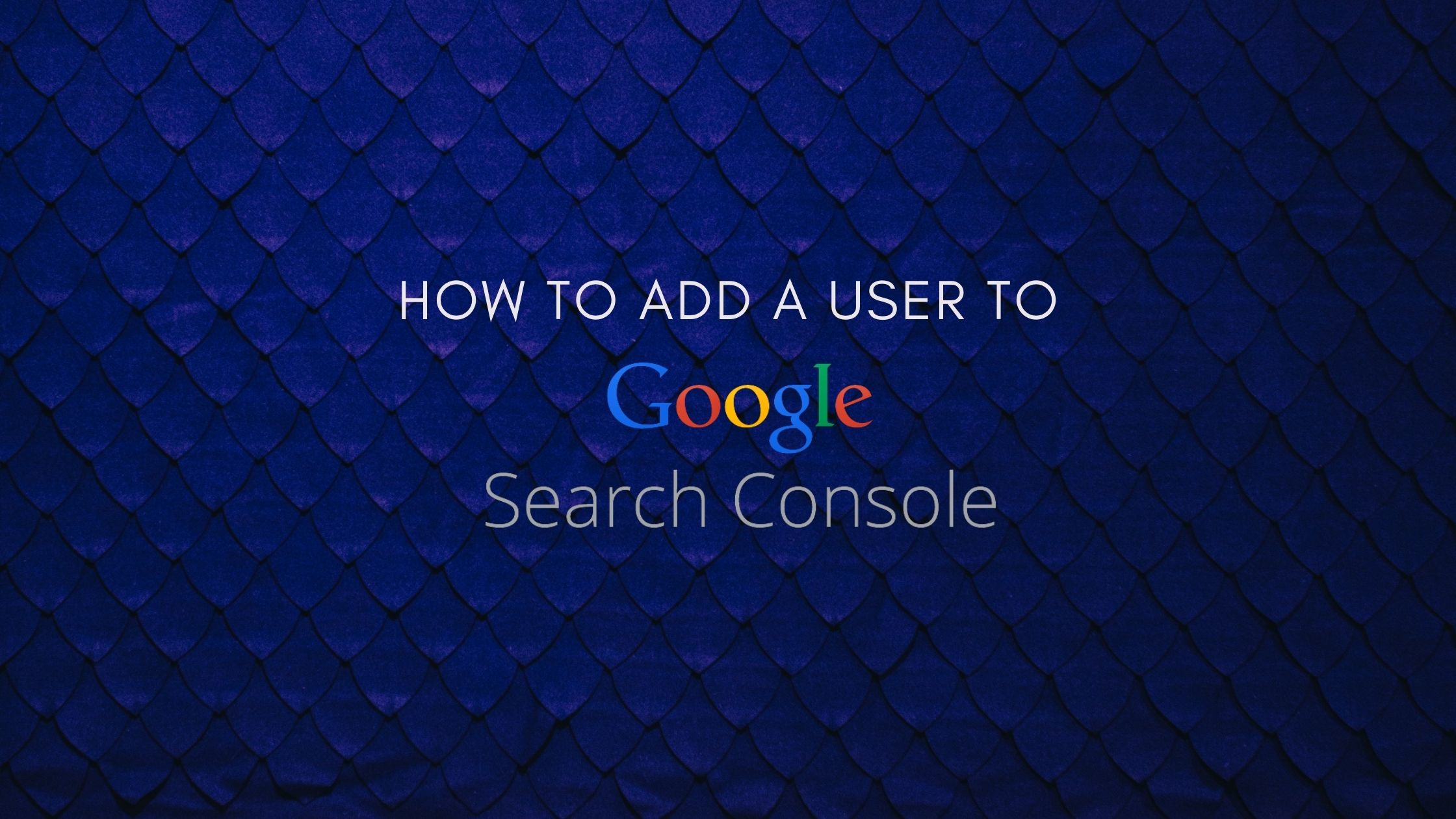 How to Add a User to Google Search Console