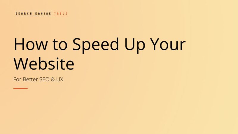 How to Speed Up Your Website for Better User Experience and SEO